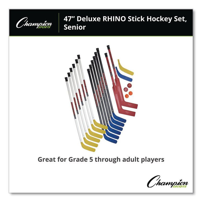 Indoor ABS Floor Hockey Set, 2 Pucks, 14 Sticks