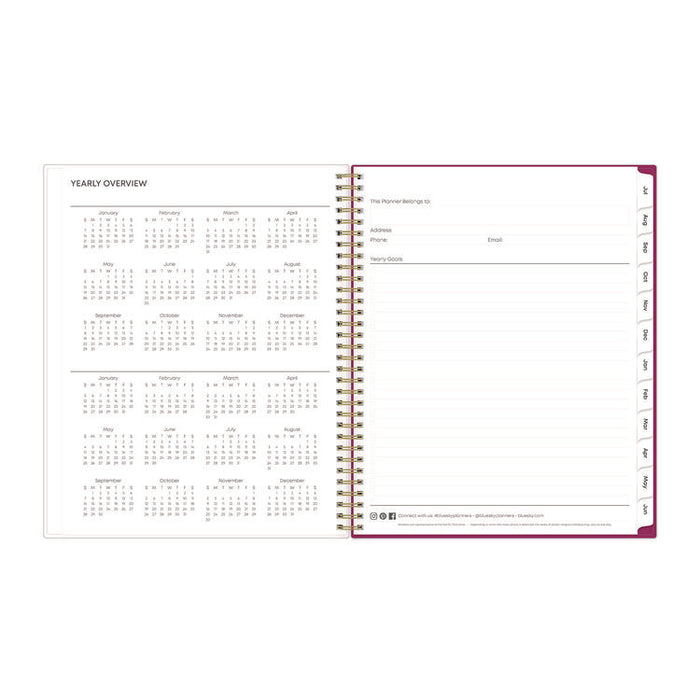 Mahalo Academic Year Create-Your-Own Cover Weekly/Monthly Planner, Floral Artwork, 11 x 8.5, 12-Month (July-June): 2025-2026