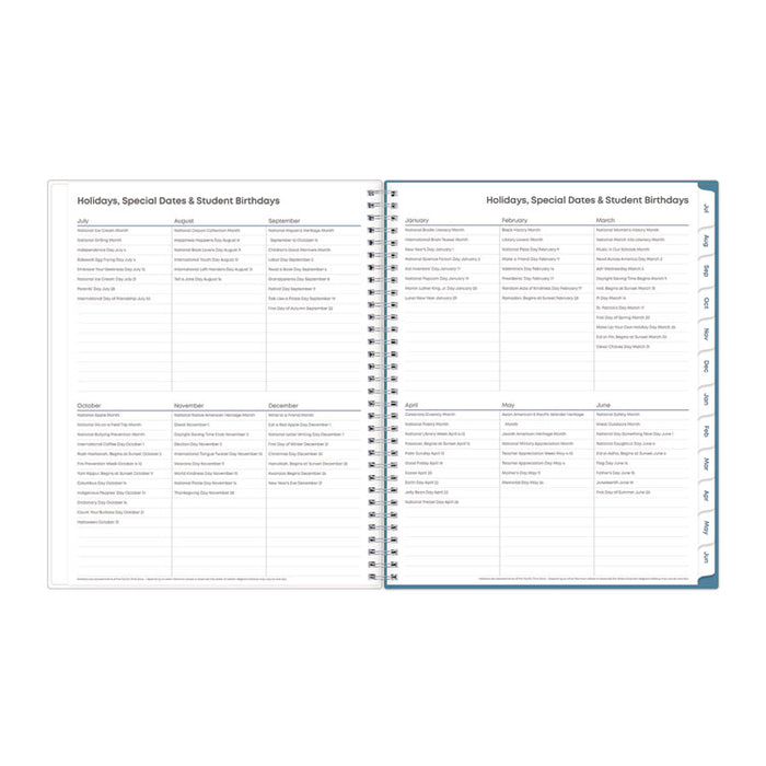 Teacher Dots CYO Cover Weekly/Monthly Lesson Planner, 9 Classes, Multicolor Cover, 11 x 8.5, 12-Month (July-June), 2025-2026