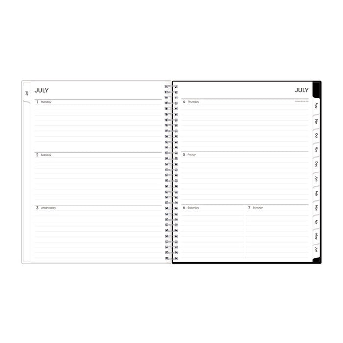 Analeis Create-Your-Own Cover Weekly/Monthly Planner, Floral, 11 x 8.5, White/Black/Coral, 12-Month (July to June): 2025-2026