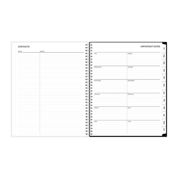 Analeis Create-Your-Own Cover Weekly/Monthly Planner, Floral, 11 x 8.5, White/Black/Coral, 12-Month (July to June): 2025-2026