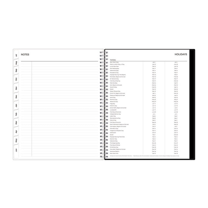 Analeis Create-Your-Own Cover Weekly/Monthly Planner, Floral, 11 x 8.5, White/Black/Coral, 12-Month (July to June): 2025-2026