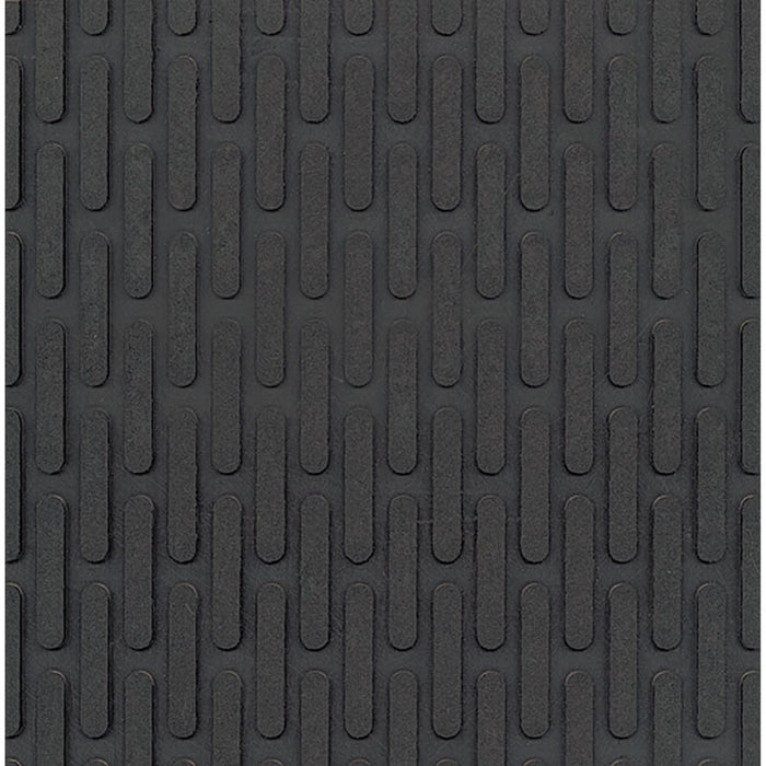 Crown-Tred Indoor/Outdoor Scraper Mat, Black Loop-Twist Ribbed Rubber Surface, 43.75" x 66.75"