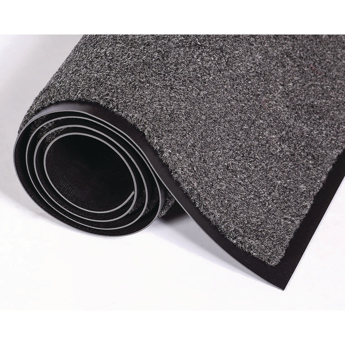 Rely-On Olefin Indoor Wiper Mat, Rectangular, Charcoal Gray Cut Pile Surface, 48" x 72"
