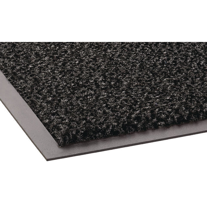 Dust-Star Microfiber Wiper Mat, Rectangular, Charcoal Gray Carpeted Surface, 48" x 72"