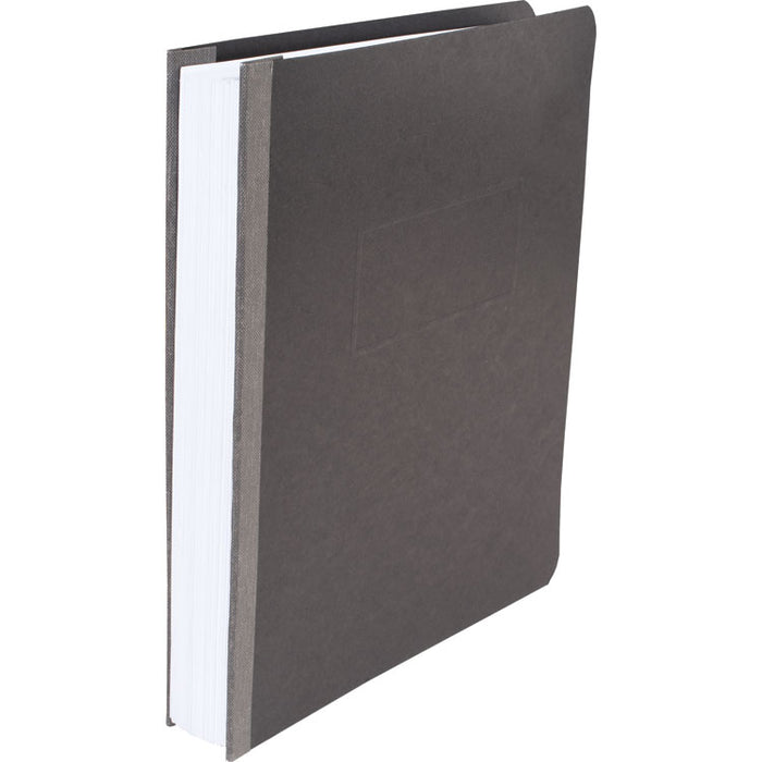 Pressboard Report Cover with Tyvek Reinforced Hinge, Two-Piece Prong Fastener, 3" Capacity, 8.5 x 11, Black/Black