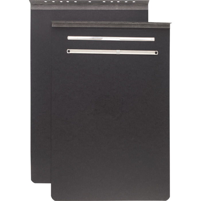 Pressboard Report Cover with Tyvek Reinforced Hinge, Two-Piece Prong Fastener, 3" Capacity, 11 x 17, Black/Black