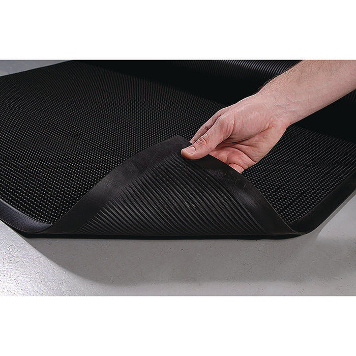 Mat-A-Dor Entrance Scraper Mat, Black Fingertip Textured Rubber Surface, 36" x 72"