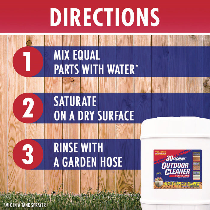 30 Second Outdoor Cleaner Concentrate, Clean Scent, 5 gal Container