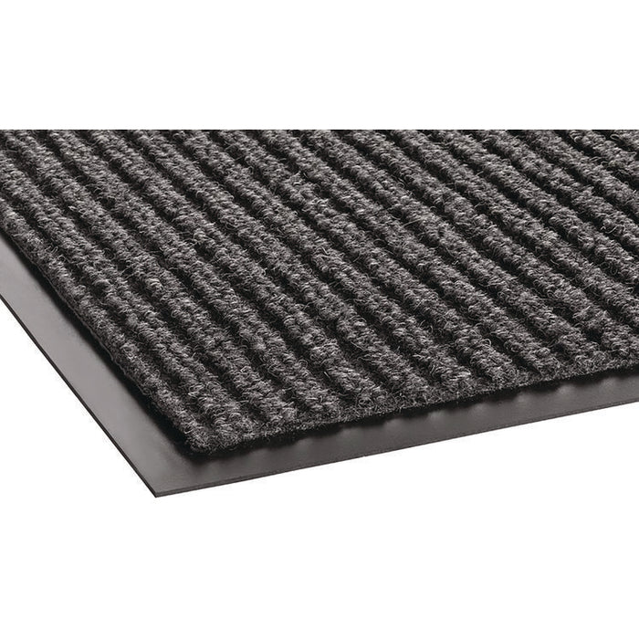 Needle-Rib Wiper/Scraper Mat, Rectangular, Gray Ribbed Surface, 36" x 10 ft