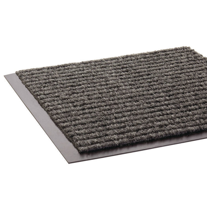 Needle-Rib Wiper/Scraper Mat, Rectangular, Gray Ribbed Surface, 36" x 10 ft