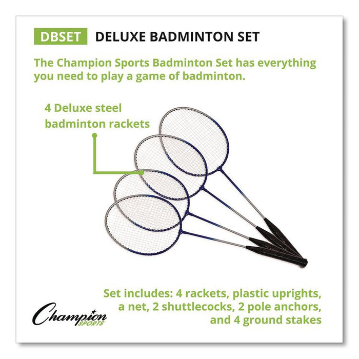 Deluxe Badminton Set, 20 ft Net with 4 Rackets, 2 Shuttlecocks