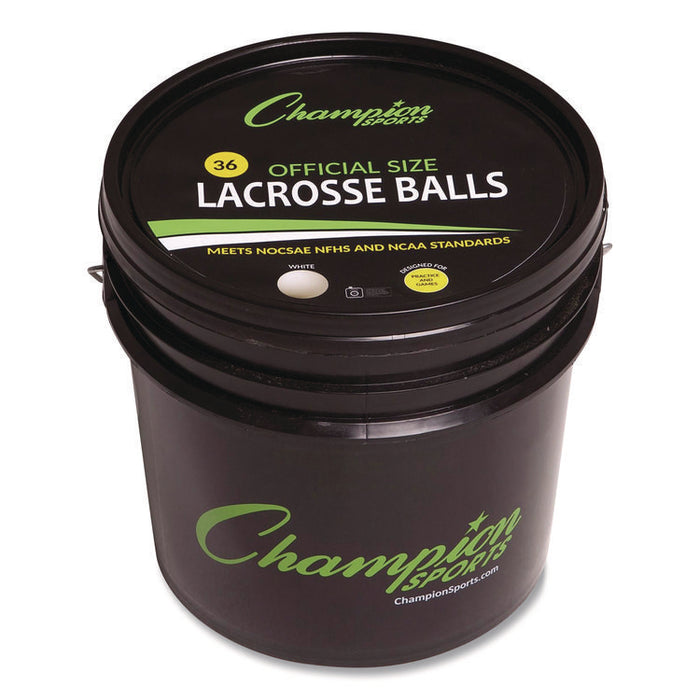 Bucket of Lacrosse Balls, Official Size, White, 36 Balls/Bucket