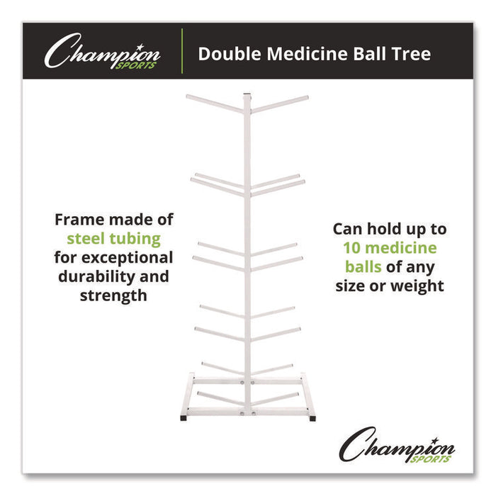 Double Medicine Ball Tree, 12" x 23" x 51", White