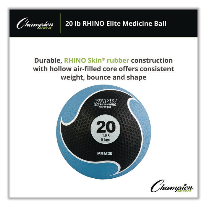 Rhino Elite Medicine Ball, 20 lb, Blue