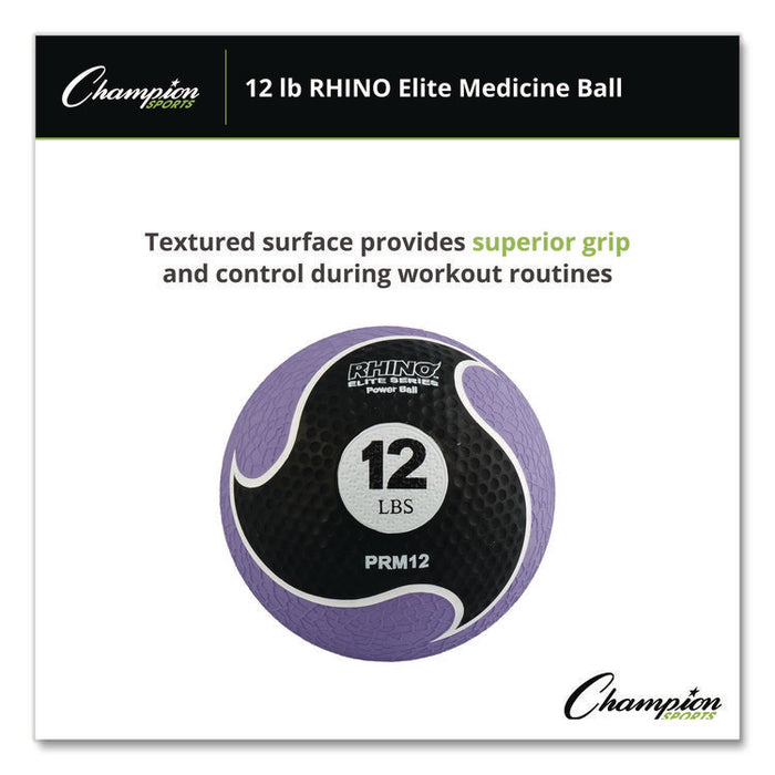 Rhino Elite Medicine Ball, 12 lb, Purple
