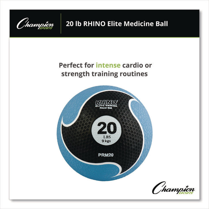 Rhino Elite Medicine Ball, 20 lb, Blue