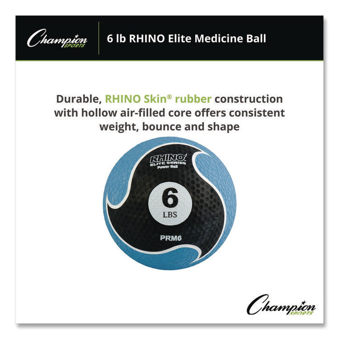 Rhino Elite Medicine Ball, 6 lb, Blue