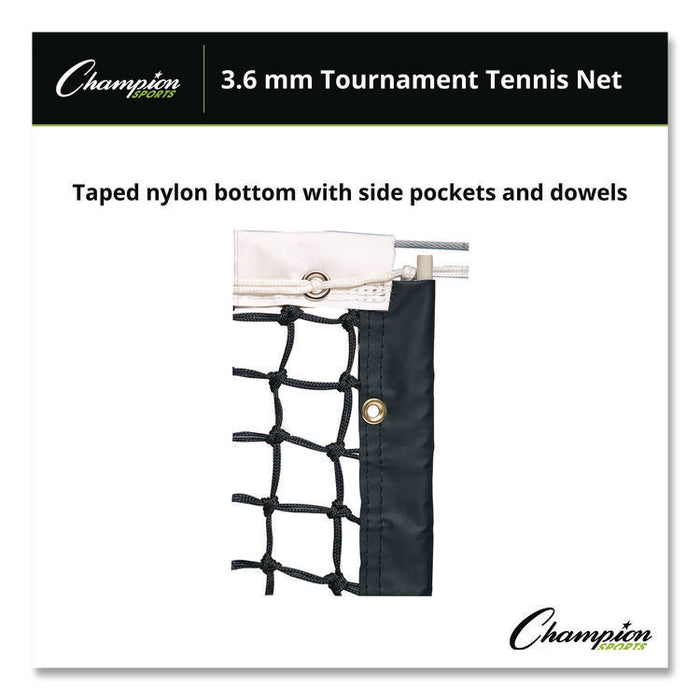 Tournament Tennis Net, 3.6 mm Double Braided Polyethylene, 42 ft x 3.5 ft