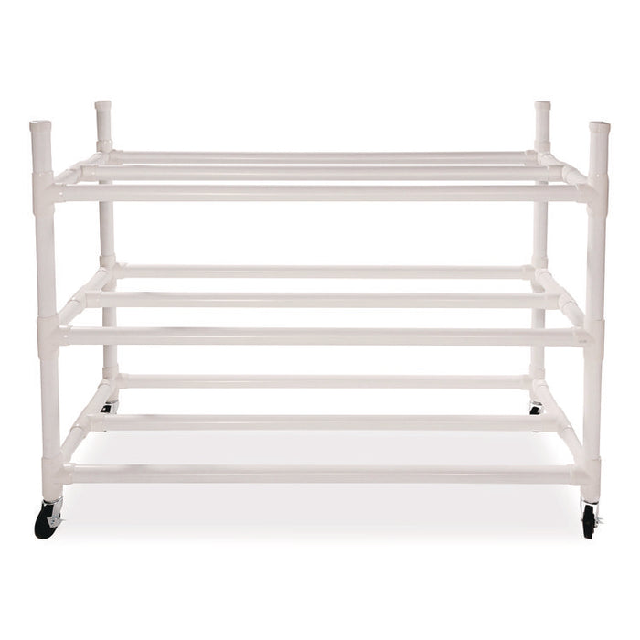 30 Basketball Heavy-Duty Cart, Heavy-Duty Plastic, 176 lb Capacity, 19 x 55 x 45, White