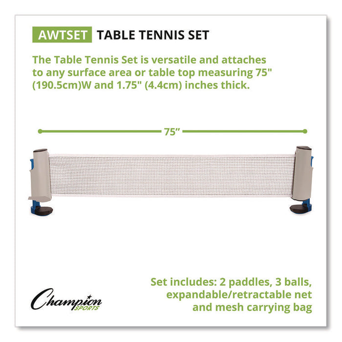 Anywhere Table Tennis Set, with Carry Bag