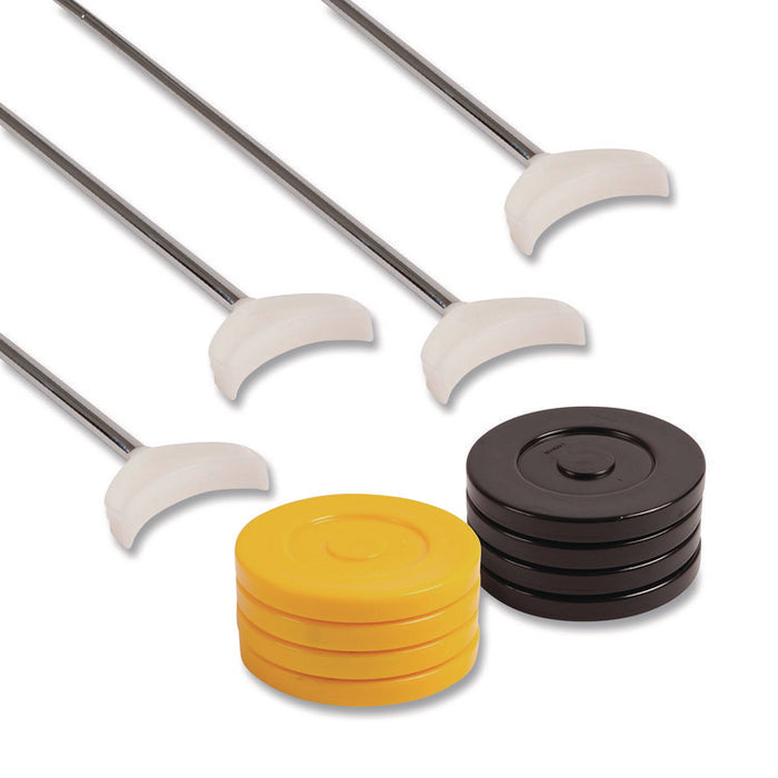 Blacktop Shuffleboard Set, (2) Two-Piece 51" Cues/(8) Discs/Sidewalk Chalk