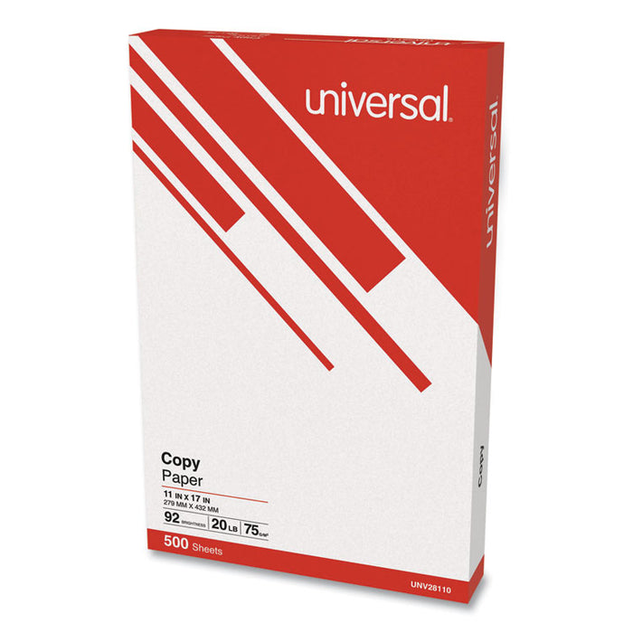 Copy Paper, 92 Bright, 20 lb Bond Weight, 11 x 17, White, 500 Sheets/Ream, 5 Reams/Carton