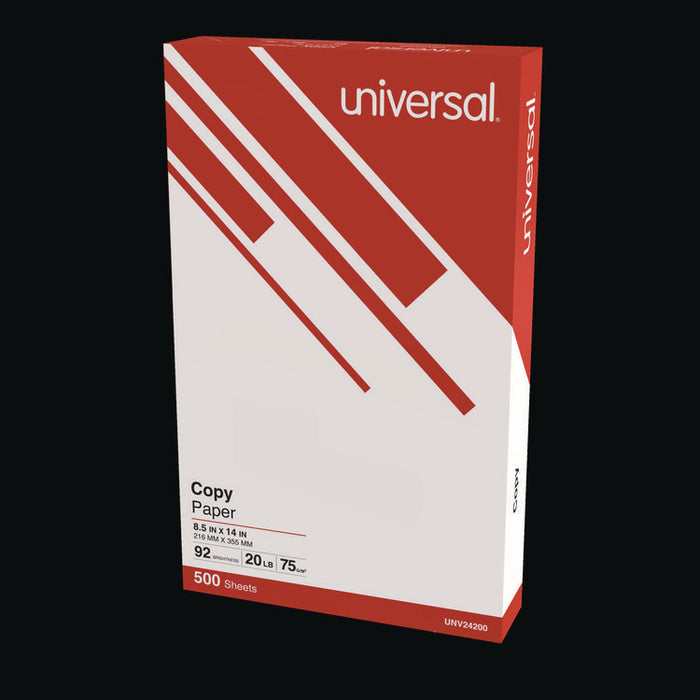 Legal Size Copy Paper, 92 Bright, 20 lb Bond Weight, 8.5 x 14, White, 500 Sheets/Ream, 10 Reams/Carton