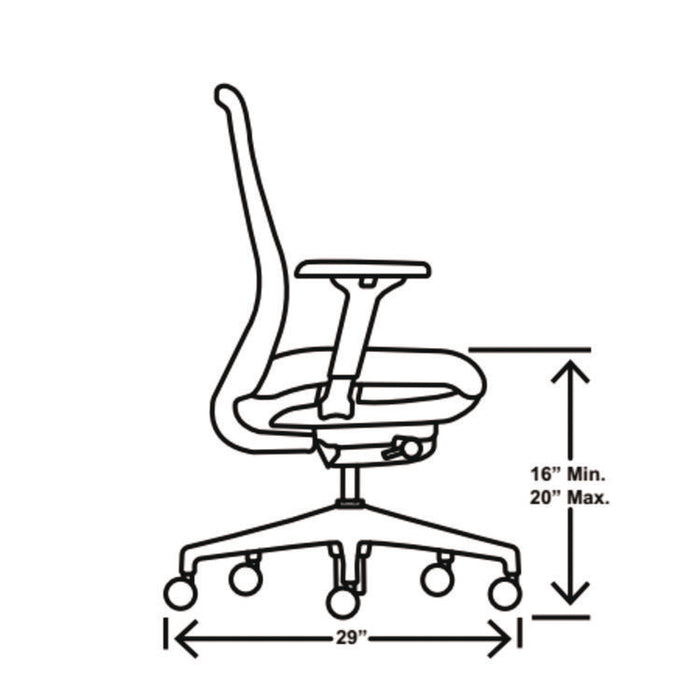 Nucleus Series Recharge Task Chair, 16.63 to 21.13 Seat Height, Frost Seat, Black Back, Black Base