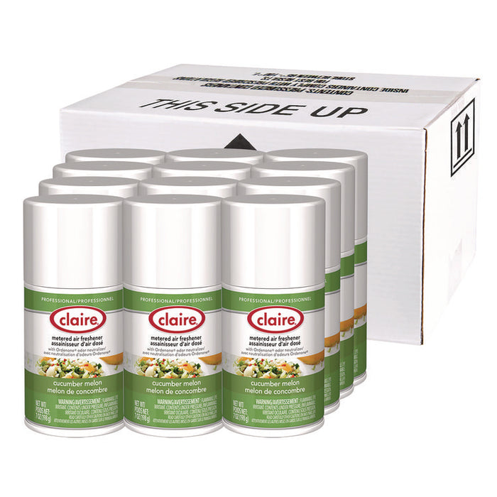 Metered Air Freshener, Cucumber Melon, 7 oz Aerosol Spray, 12/Carton