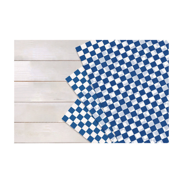 Grease-Resistant Food Wrap, 12 x 12, Blue Check, 5,000/Carton