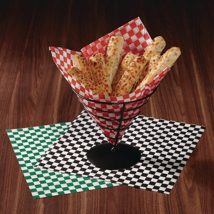 Grease-Resistant Food Wrap, 12 x 12, Red Check, 5,000/Carton
