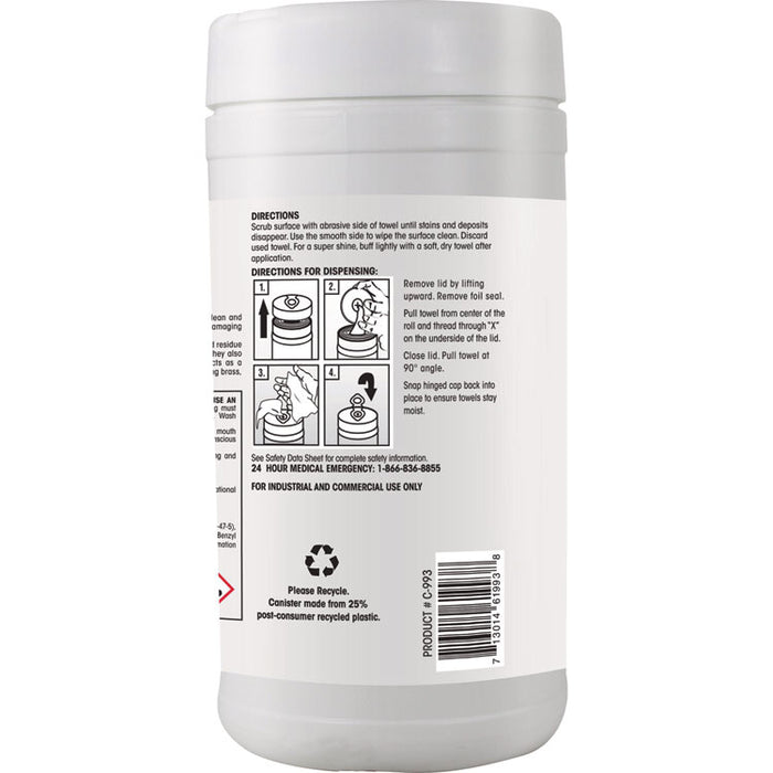 Stainless Steel Cleaner Wipes, 9.5 x 12, Citrus, Purple, 40 Wipes/Canister, 6 Canisters/Carton