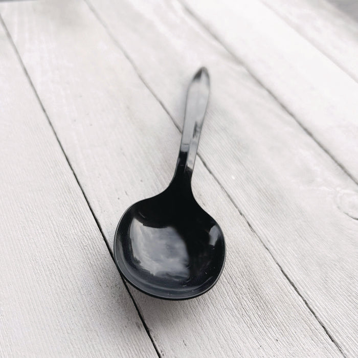 Mediumweight Polypropylene Cutlery, Soup Spoon, Plastic, Black, 1,000/Carton