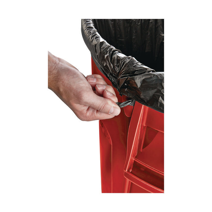 Vented Round Brute Container, 44 gal, Plastic, Red