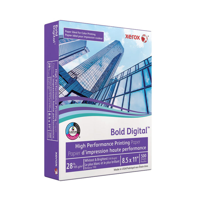 Bold Digital Printing Paper, 100 Bright, 28 lb Bond Weight, 8.5 x 11, White, 500/Ream