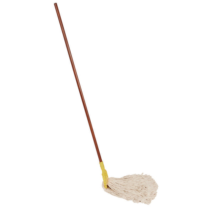 Non-Launderable Economy Cut-End Rayon Mop Head, 24 oz, 1" Band, White, 12/Carton