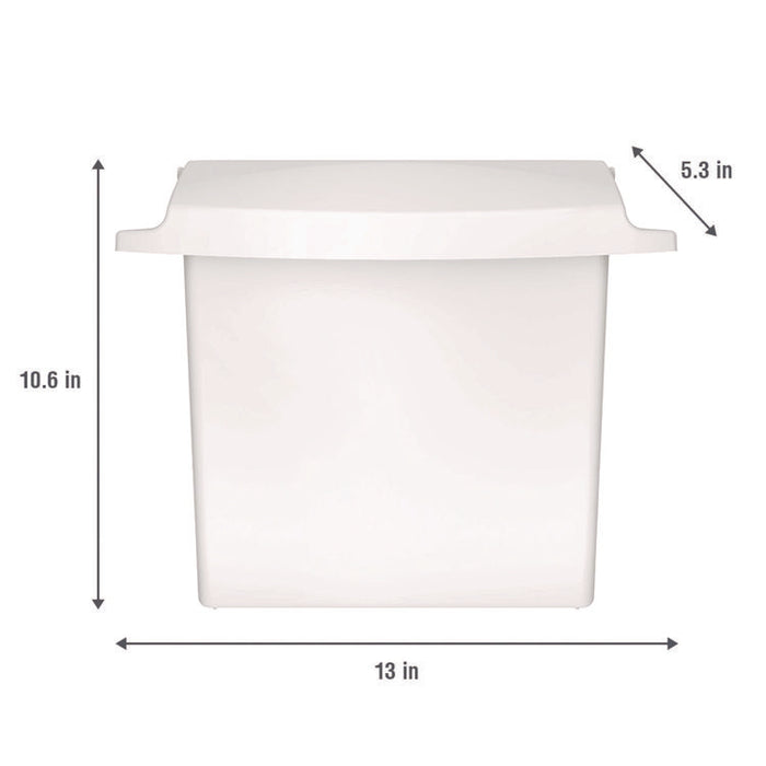 Sanitary Napkin Receptacle with Rigid Liner, Plastic, White