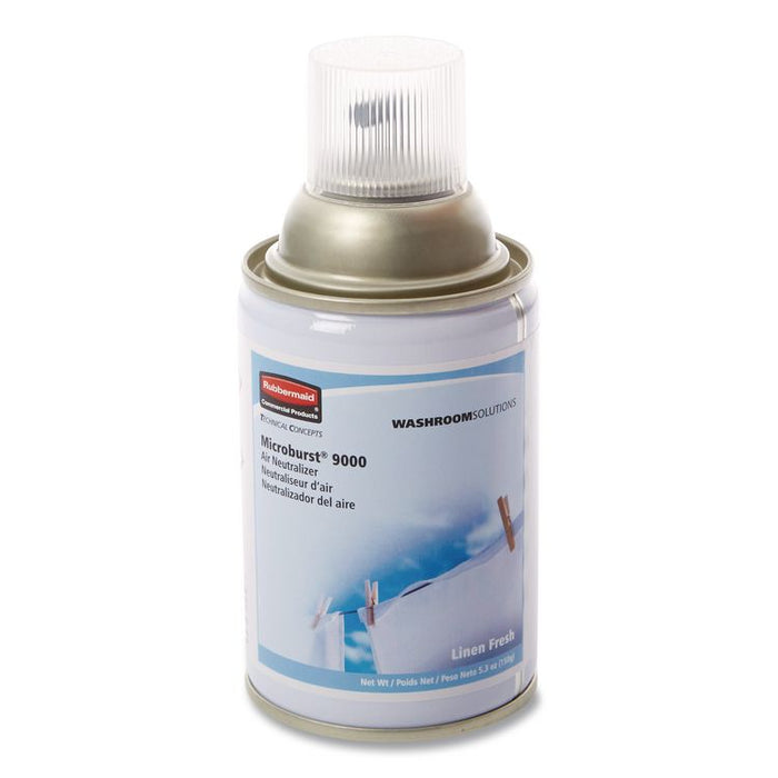 TC Microburst 9000 Air Freshener Refill, Linen Fresh, 5.3 oz Aerosol Spray, 4/Carton
