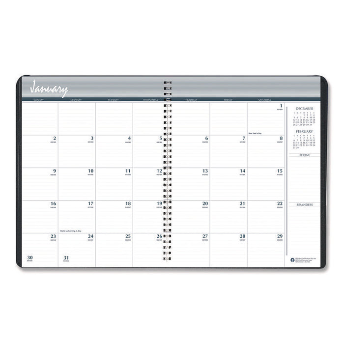 14-Month Recycled Ruled Monthly Planner, 8.75 x 6.78, Black Cover, 14-Month: Dec 2025 to Jan 2027