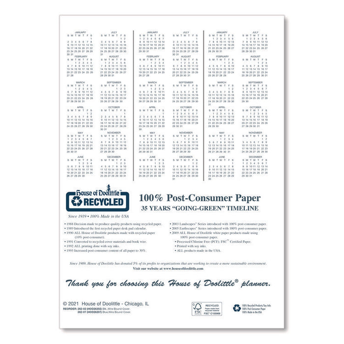 14-Month Recycled Ruled Monthly Planner, 8.75 x 6.78, Black Cover, 14-Month: Dec 2025 to Jan 2027