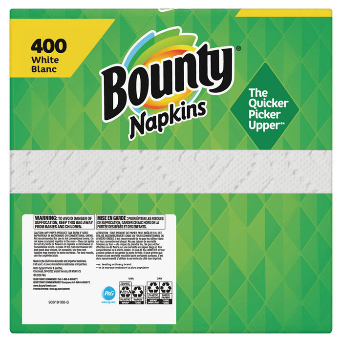 Quilted Napkins, 1-Ply, 12.1 x 12, White, 400/Pack, 4 Packs/Carton