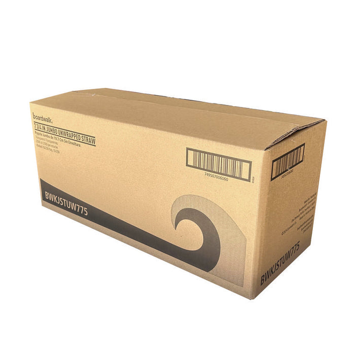 Jumbo Straws, 7.75", Polypropylene, Clear, 250/Pack, 10 Packs/Carton