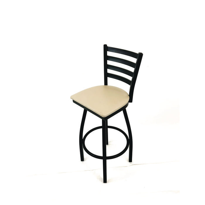 Boggs Series Barstool, Supports Up to 300 lb, 30.5" Seat Height, Taupe Seat, Black Back, Black Base