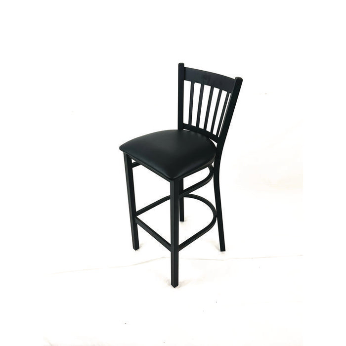 Cobra Series Barstool, Supports Up to 300 lb, 28.5" Seat Height, Black Seat, Black Back, Black Base