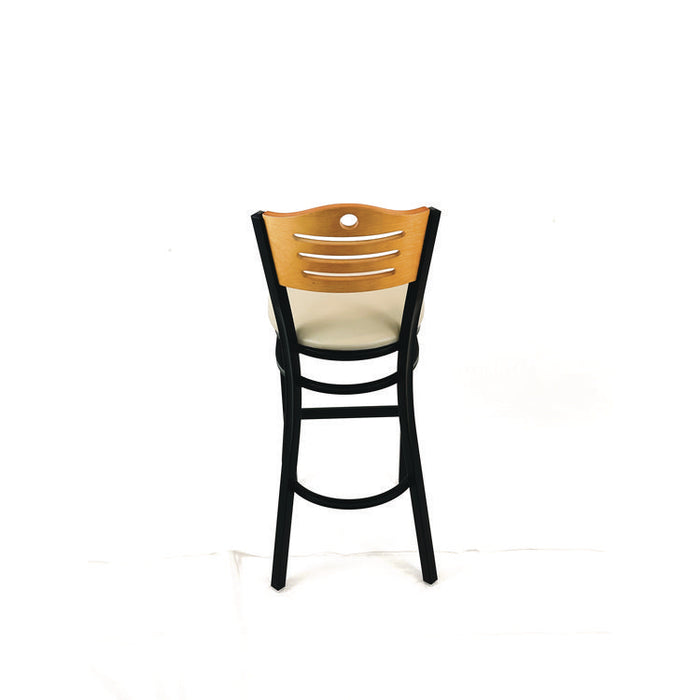 Eagle Series Barstool, Supports Up to 300 lb, 28.5" Seat Height, Taupe Seat, Natural Back, Black Base