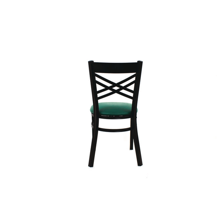 X Series Chair, Supports Up to 300 lb, 18" Seat Height, Green Seat, Black Back, Black Base