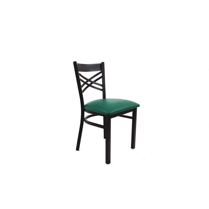 X Series Chair, Supports Up to 300 lb, 18" Seat Height, Green Seat, Black Back, Black Base