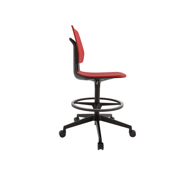 Commute Extended Height Task Chair, Supports Up to 275 lb, 18.25" to 22.25" Seat Height, Red/Black