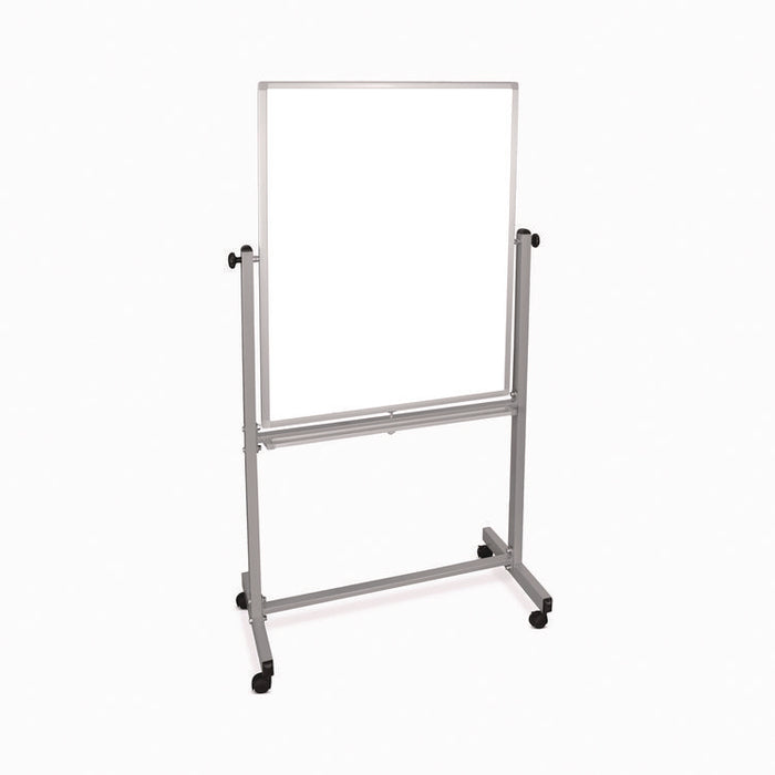 Mobile Magnetic Whiteboard, 36" x 68", White Surface, Satin Aluminum Frame